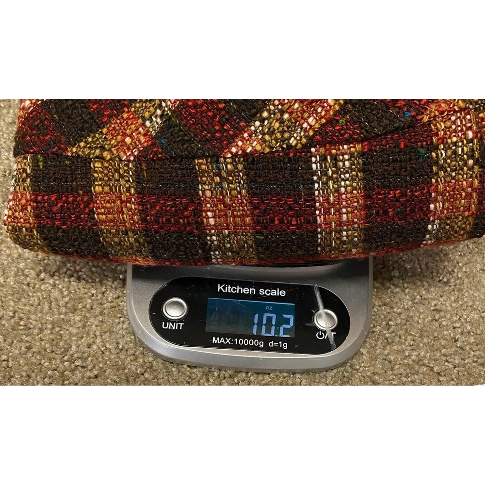 Dressbarn Tweed Short Skirt Wool Blend Sz 8 Brown Plaid Buttons Equestrian Fall - Picture 9 of 9
